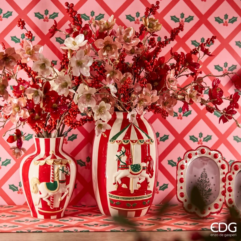 EDG - Vaso Anfora con cavallo e giostra 33 h cm - immagine 2