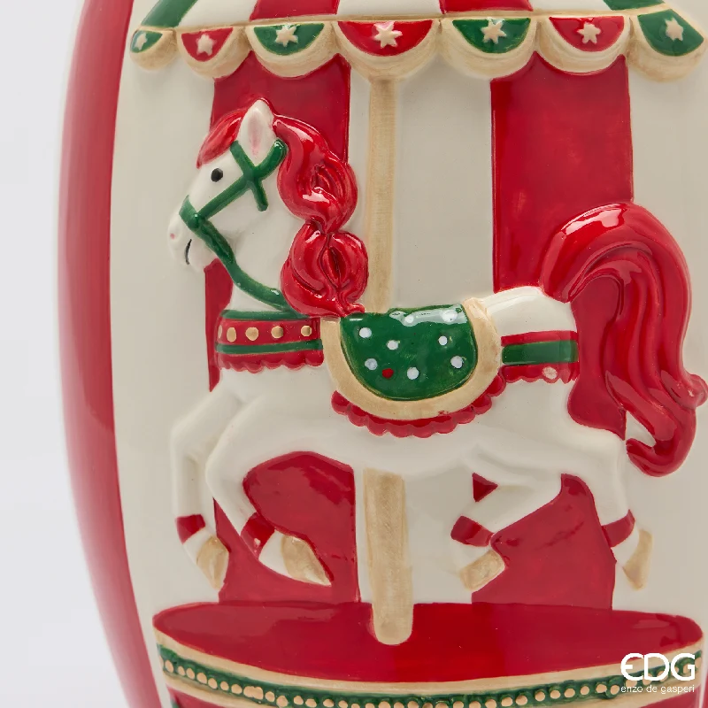 EDG - Vaso Anfora con cavallo e giostra 33 h cm - immagine 4