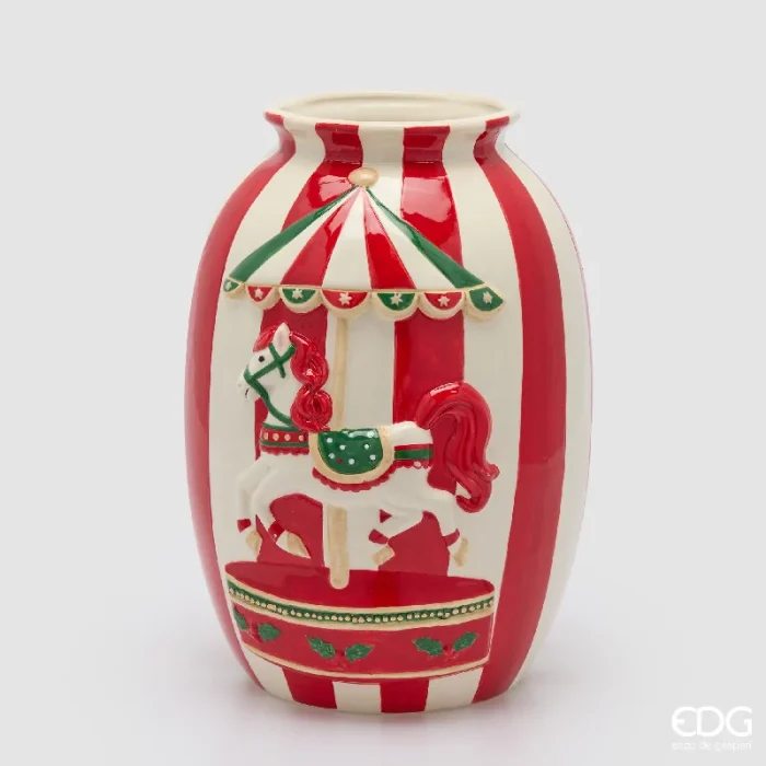 EDG - Vaso Anfora con cavallo e giostra 33 h cm